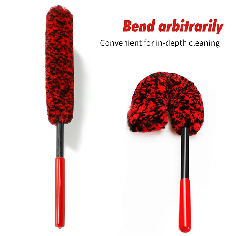 Plush Wheel Cleaning Brush Set for Cars and Motorcycles