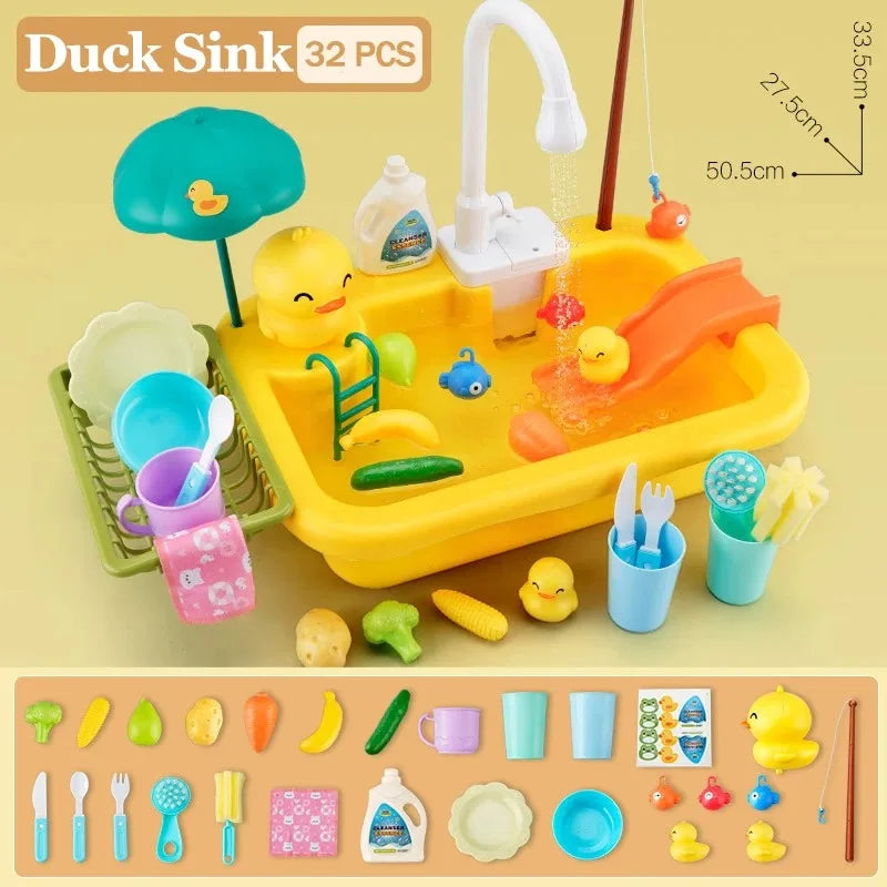 Juego de Fregadero de Cocina Interactivo para Niños con Agua Corriente