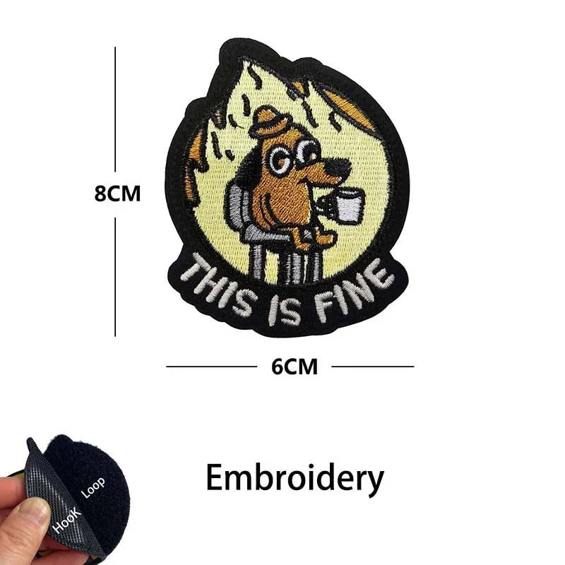 Funny Cat Face PVC Morale Patch with Hook-and-Loop Backing