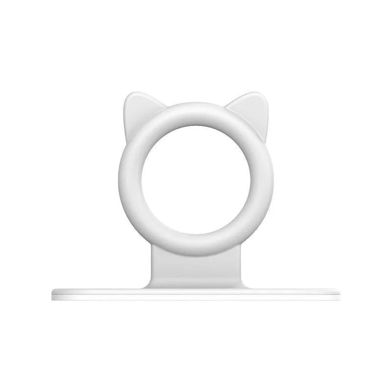 White silicone toilet lid lifter with a self-adhesive hook