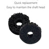 Two black polishing discs with backside velcro design shown for easy replacement