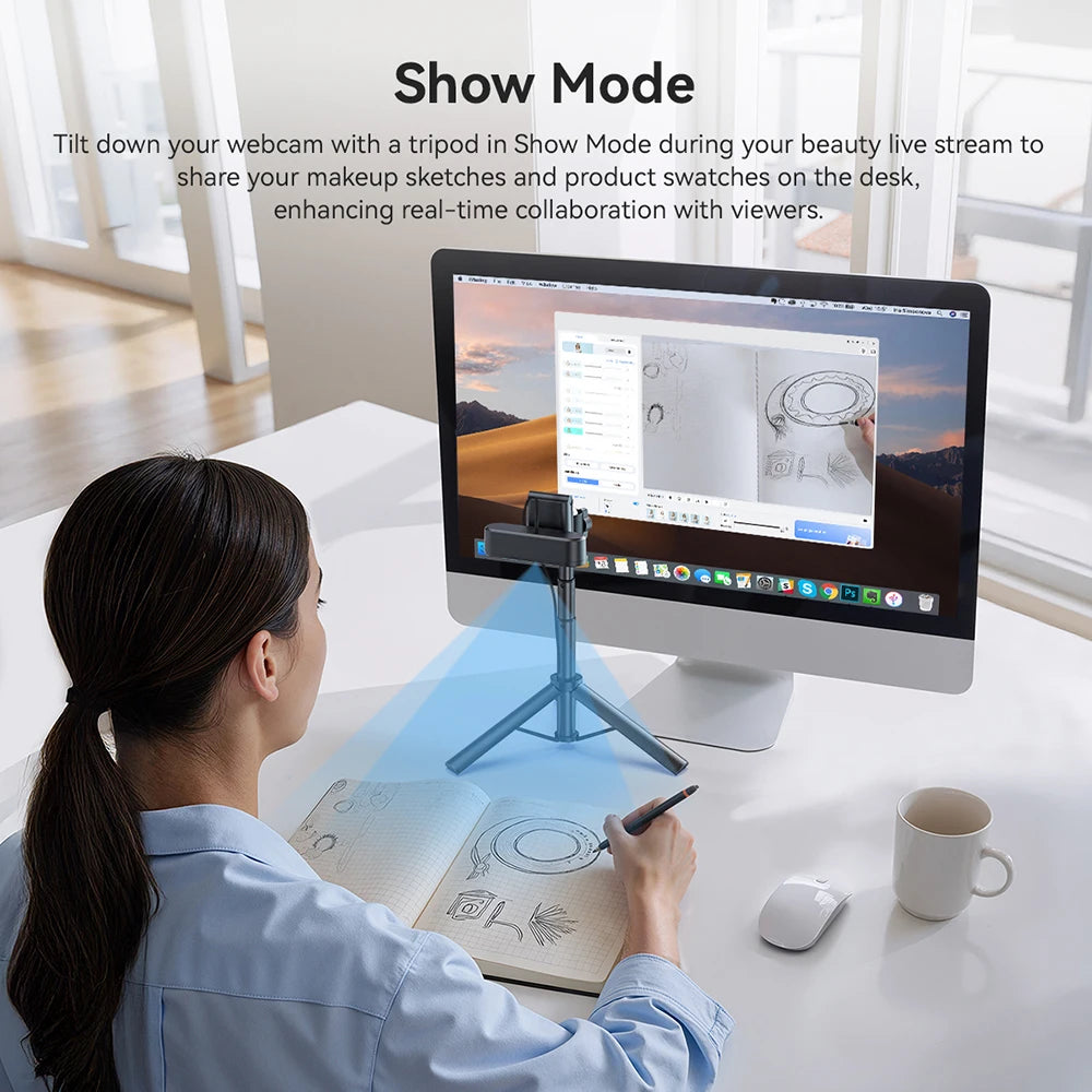 EMEET C60E 4K Dual-Camera Webcam with RGB Lighting