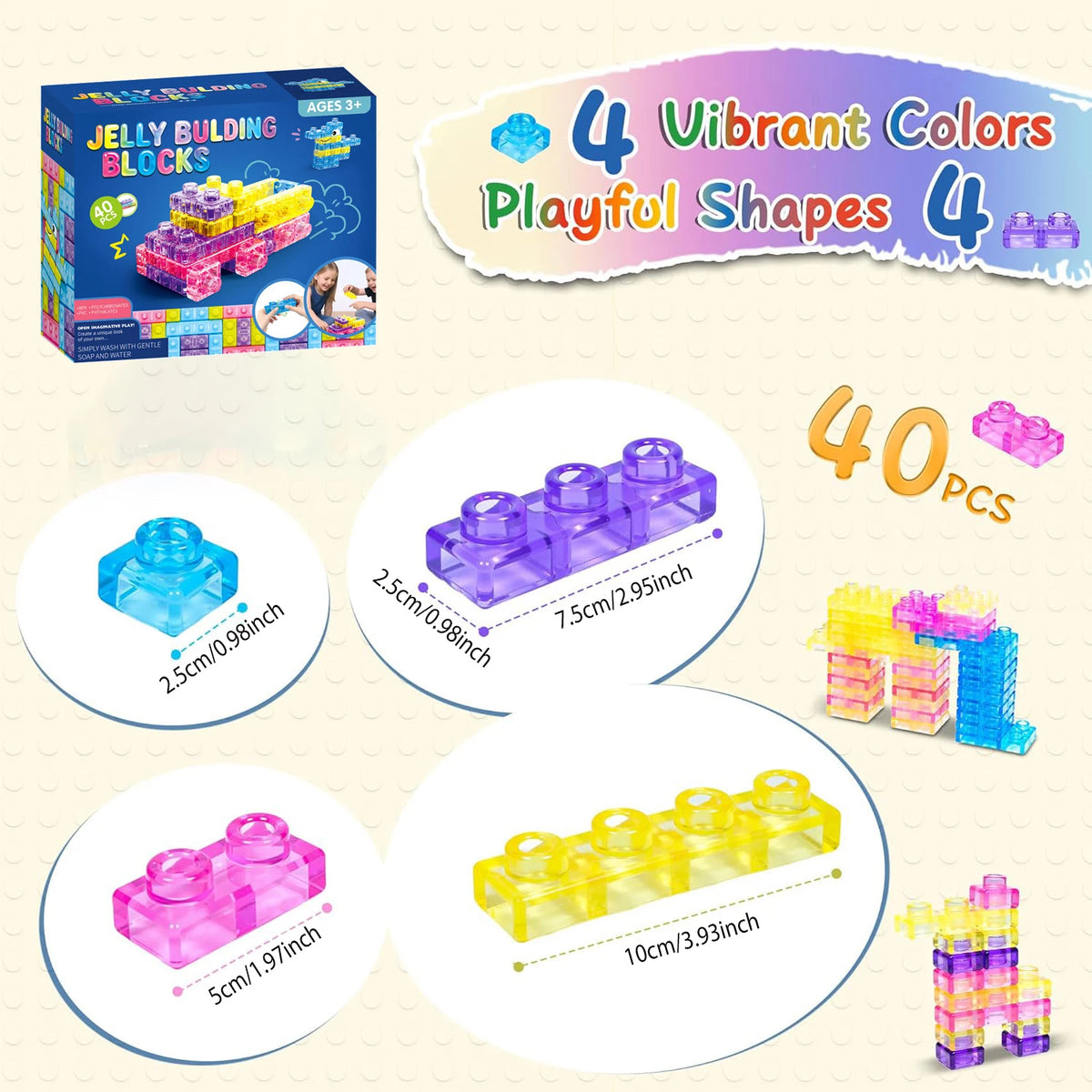 Soft Jelly Building Blocks Sensory Toy Set
