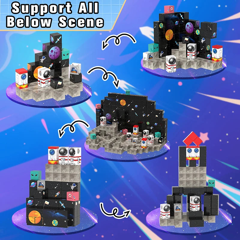 Space Theme Magnetic Building Blocks Set