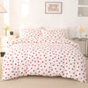 Red Heart Print Duvet Cover Set with Pillowcases