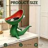 A green lizard-shaped soap holder with an open mouth design is displayed on a white countertop.