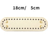 Light beige PU leather oval bag bottom with multiple holes for DIY crochet and knitted bags