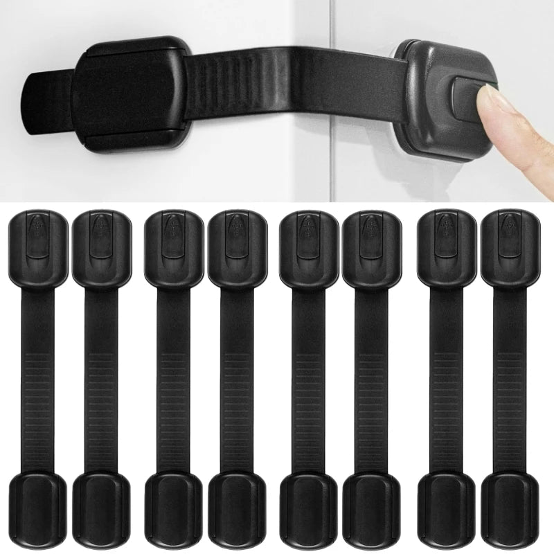 Child Safety Cabinet Locks – Adhesive Baby Proofing Straps for Drawers, Fridges, Toilets & More