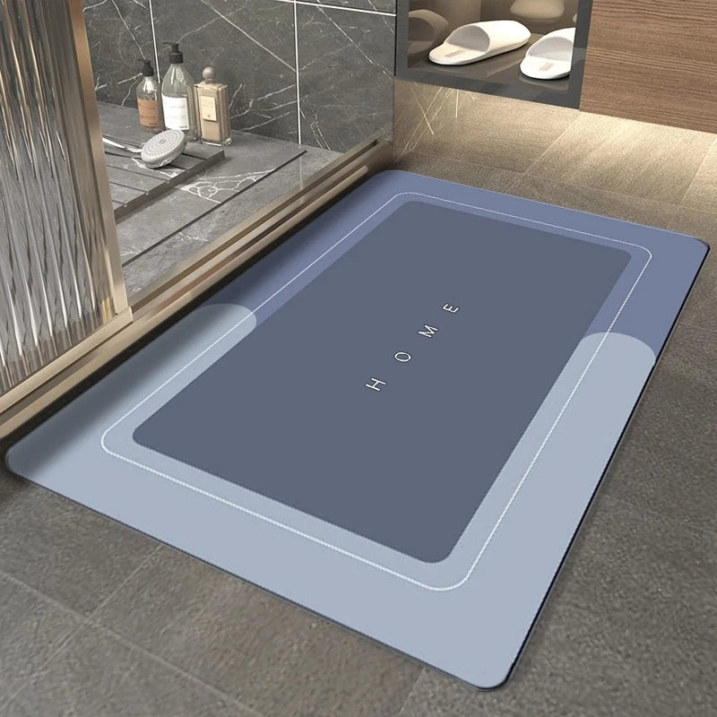 Ultra-Absorbent Diatomite Bath Mat with Non-Slip Rubber Base