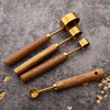 Stainless Steel Measuring Cup and Spoon Set with Wooden Handles