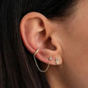 Aretes de Plata de Ley 925 con CZ y Borla de Cadena