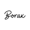 Handwritten style text spelling Borax on a white background