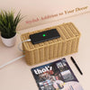 Handwoven Rattan Cable Management Box with Lid