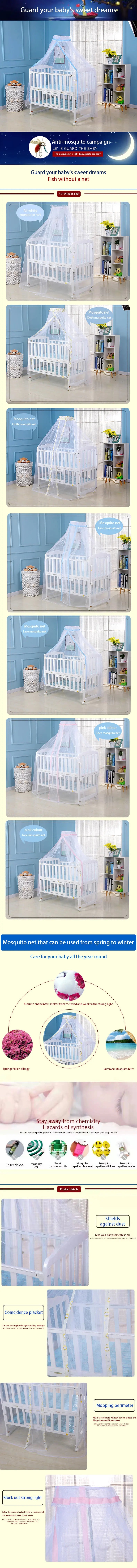 Foldable Baby Mosquito Net Canopy for Crib and Play Area