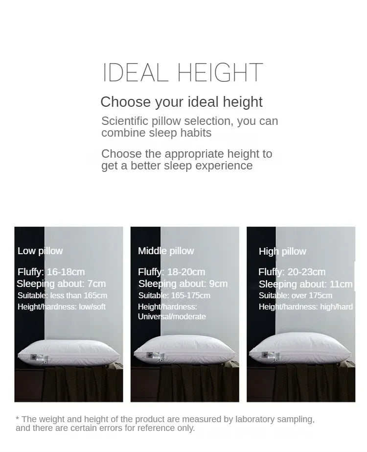 Premium Goose Down Pillow with Ergonomic Neck Support
