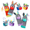 Baby Wrist Rattles and Animal Socks Set for Sensory Development