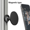 A black magnetic type phone holder attached to a wall, shown next to an iPhone screen.