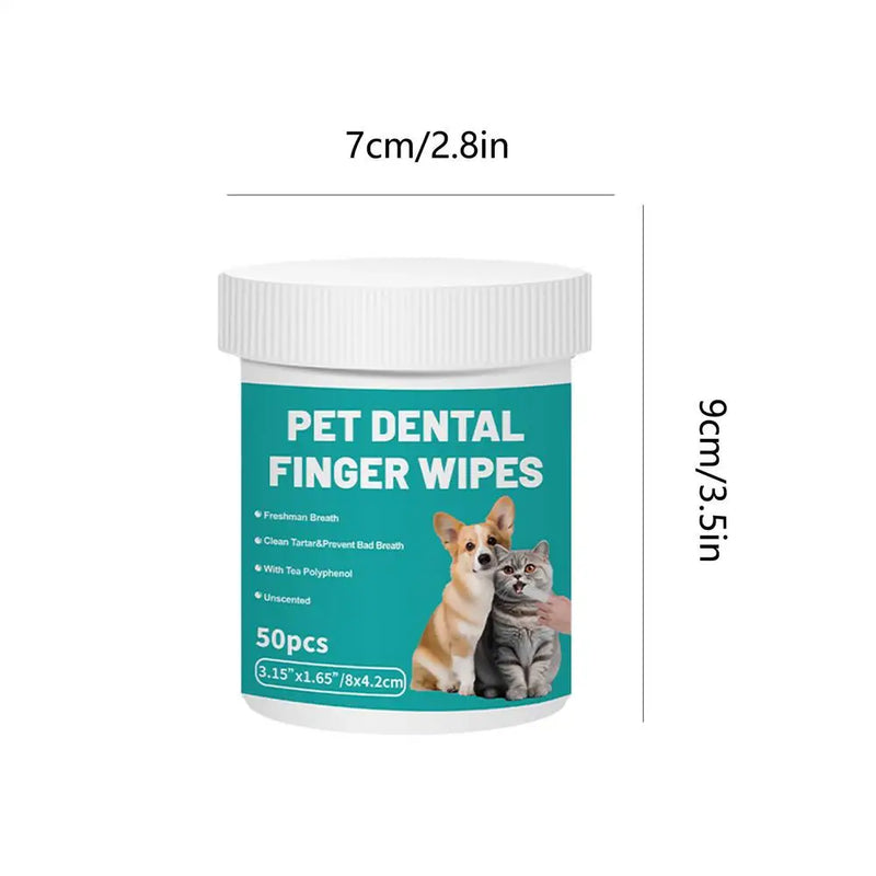Pet Dental Finger Wipes - Gentle Oral Care for Dogs & Cats