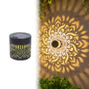 Solar-Mandala-Wandleuchte mit floraler Schattenprojektion