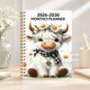 5-Year Monthly Planner with Highland Cow Cover (2026–2030)