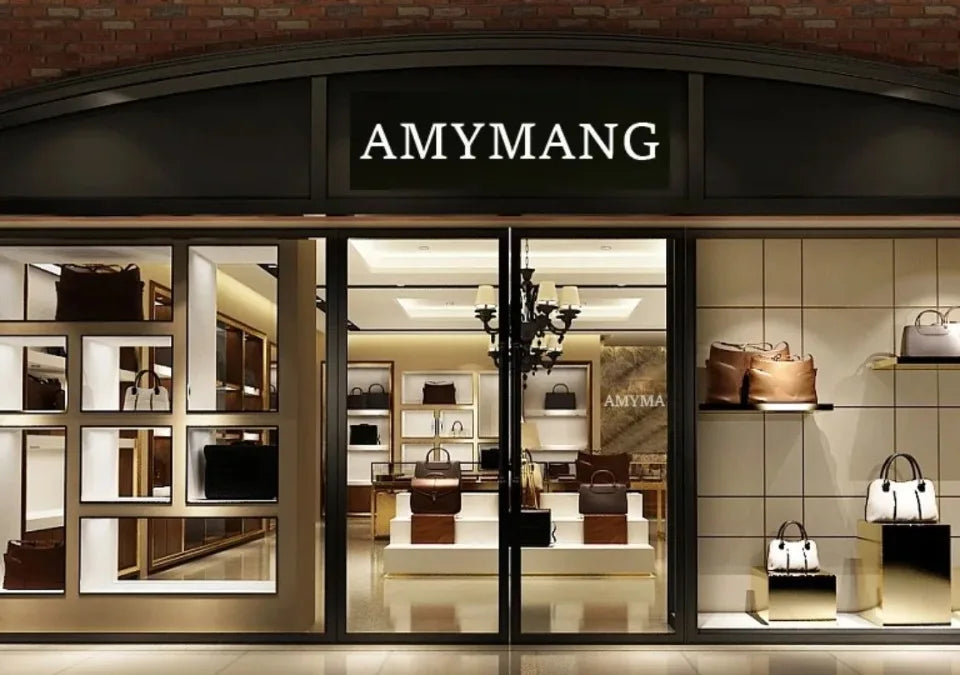 A display of soft leather plaid crossbody bags in various colors and styles inside a retail shop.
