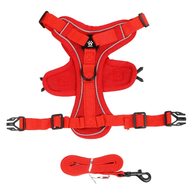 Adjustable Reflective Dog Harness & Leash Set