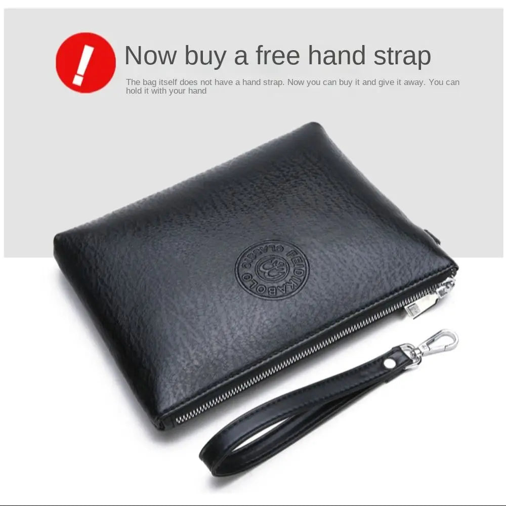 Men's PU Leather Clutch Bag with Large Capacity