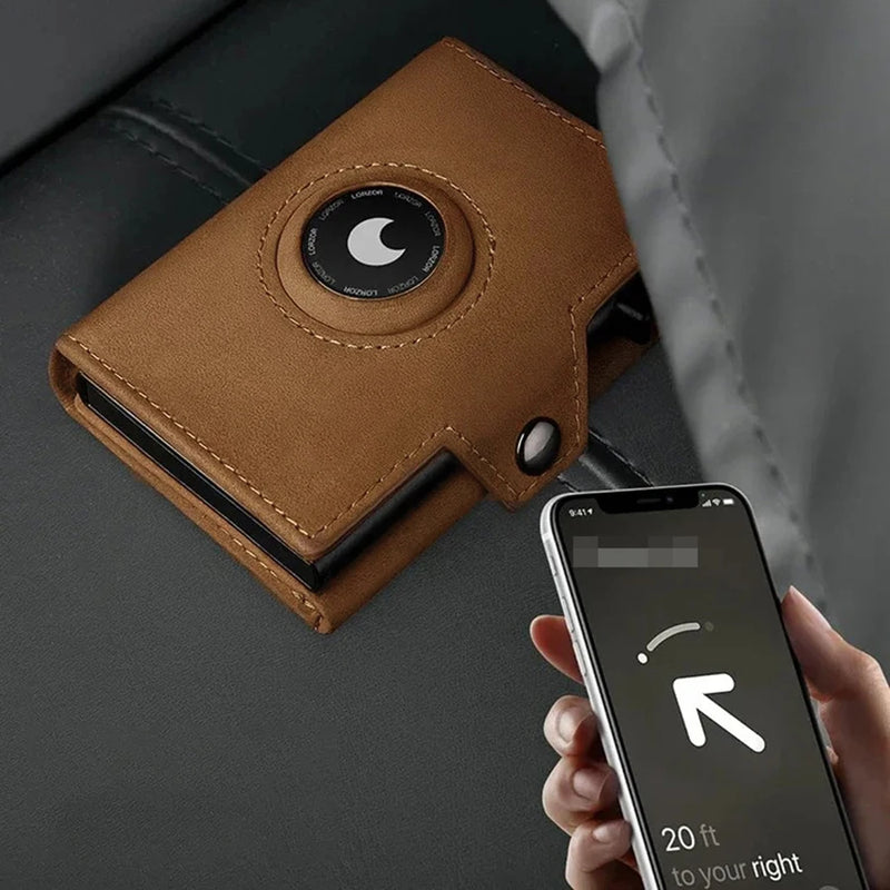 محفظة رقيقة مانعة للتتبع RFID مع حامل لـ AirTag