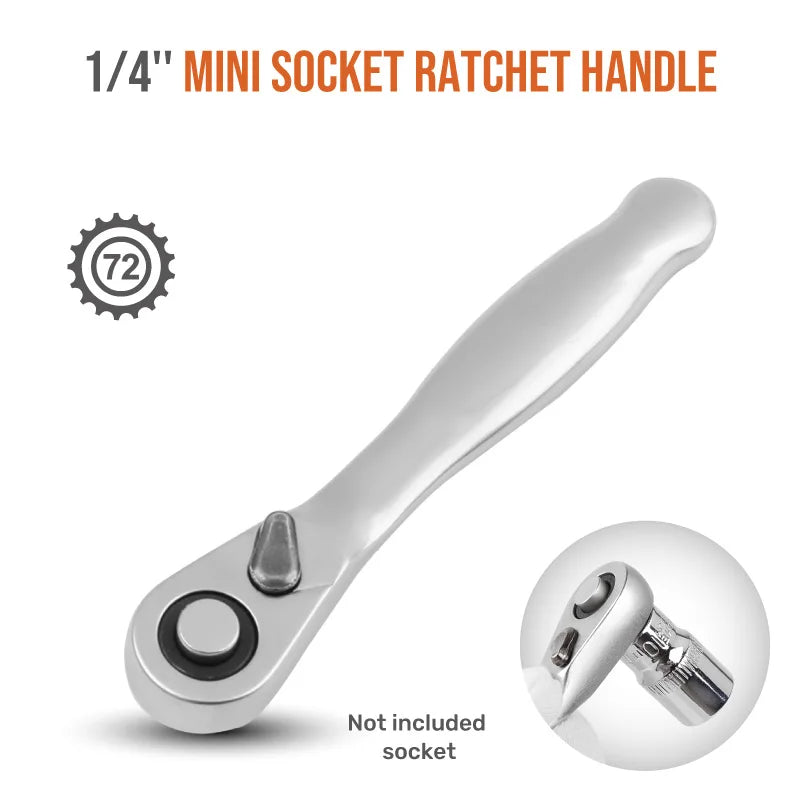 Compact 2-in-1 Ratchet Wrench with Socket and Bit Drives