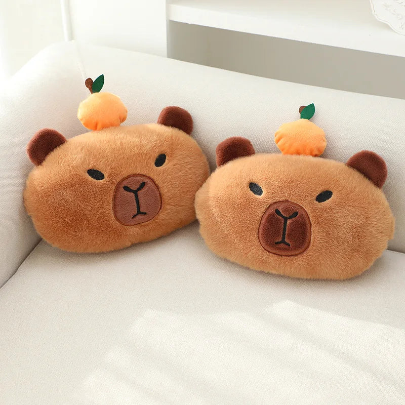 Capybara Plush Car Neck Pillow with Tissue Holder