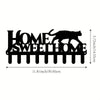 Black rustic iron wall hooks featuring a silhouette of a cat for home organization