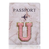 Embroidered Letter Passport Holder with Card Pocket