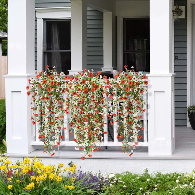 UV-Resistant Hanging Artificial Flowers – Silk-Like Outdoor Decor (Mixed Colors)