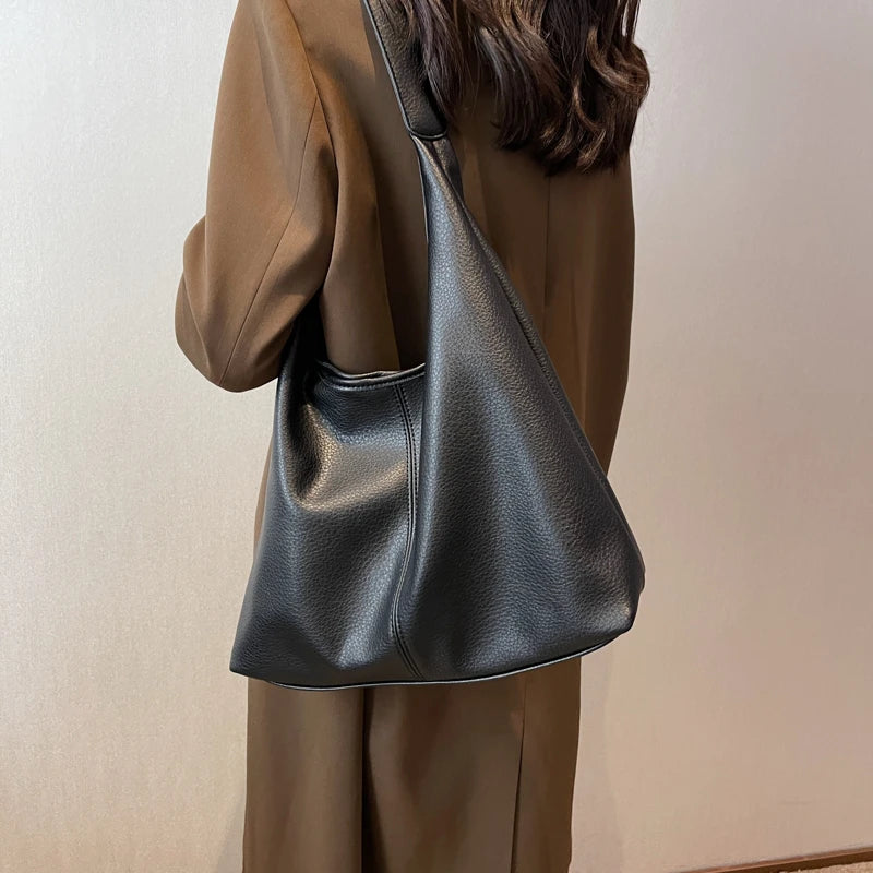 Soft PU Leather 2-in-1 Tote Bag with Detachable Mini Purse