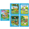A set of five reusable magic water drawing books featuring cartoon animals and nature scenes for children.