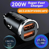 Chargeur de voiture métallique double port 200W