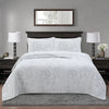 Quilted Cotton Bedspread Set with Embroidered Patchwork Design
