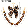 Leopard Print Acrylic Handbag Chain Strap with Bow Charm