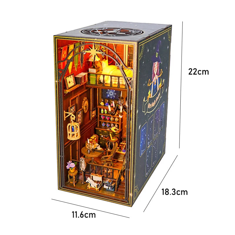 DIY Wooden Book Nook Kit with LED Lighting