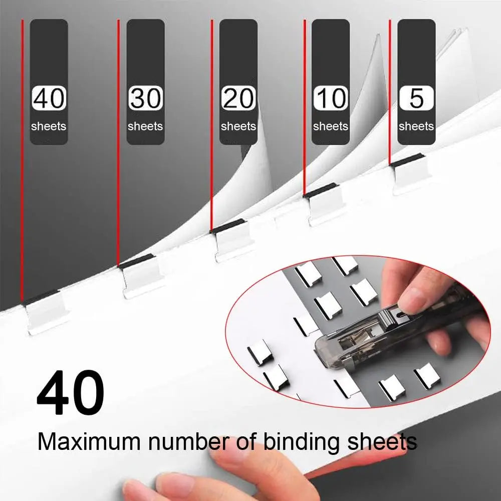 Compact Push Stapler with Reusable Clips