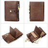 Vintage Leather Wallet with RFID Protection and Multiple Compartments