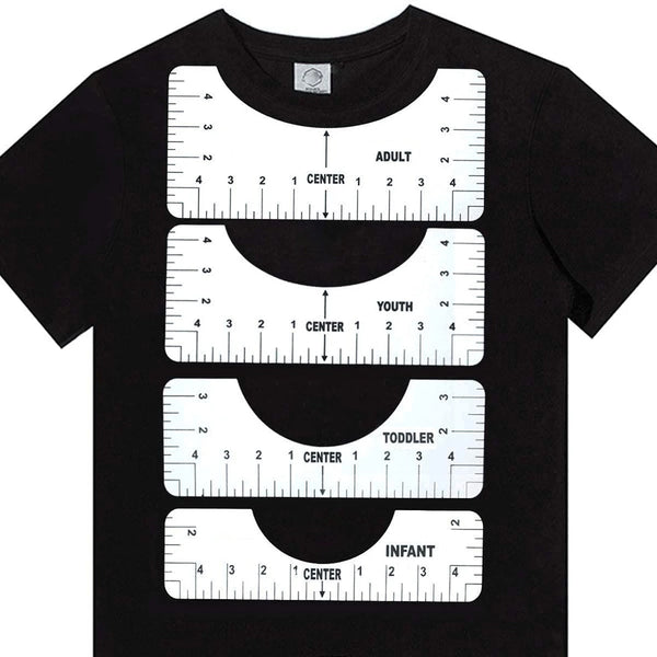 T-Shirt Alignment Ruler Set with Size Guide for Perfect Placement