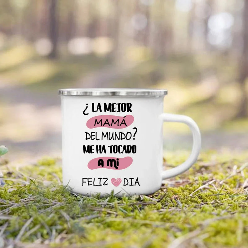 Mug de Camping en Émail « Meilleurs Parents »