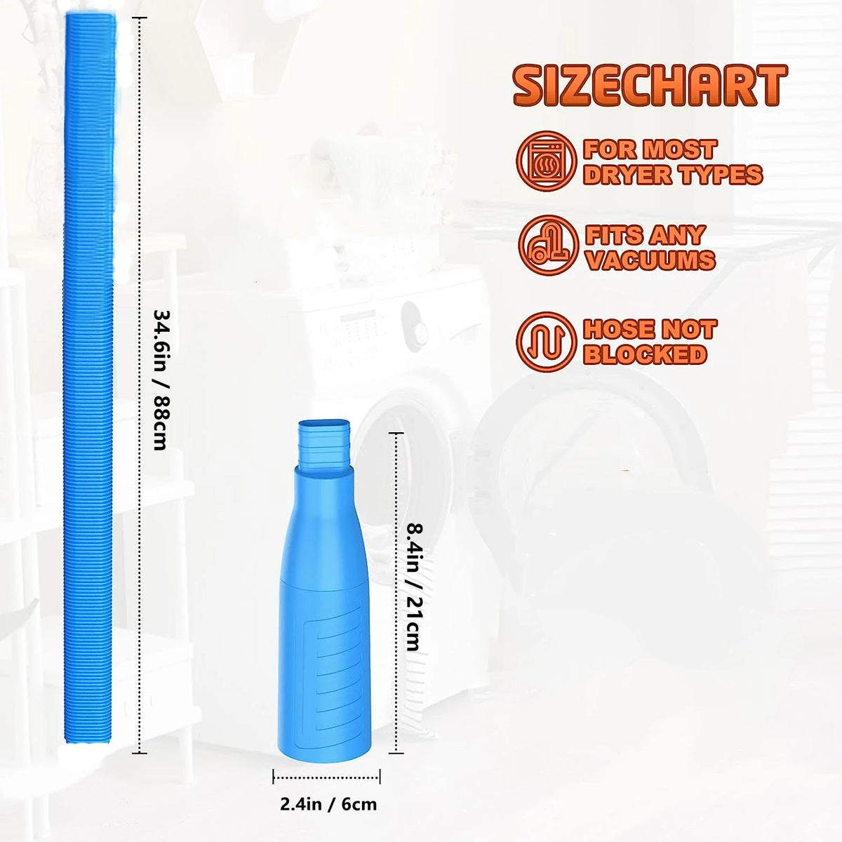 Dryer Vent Cleaning Kit with Vacuum Hose Attachment