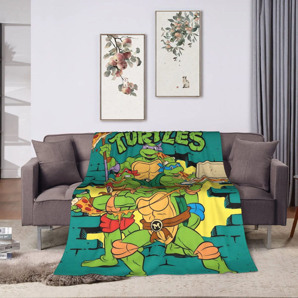TMNT Graphic Flannel Throw Blanket