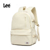 A cream-colored Lee ultralight water-resistant laptop backpack shown from the back.