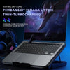 Adjustable RGB Laptop Cooling Pad with Dual Fans and Phone Holder