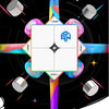 A close-up view of the GAN 251 M Pro magnetic core puzzle with a colorful plastic stem and magnetic components.