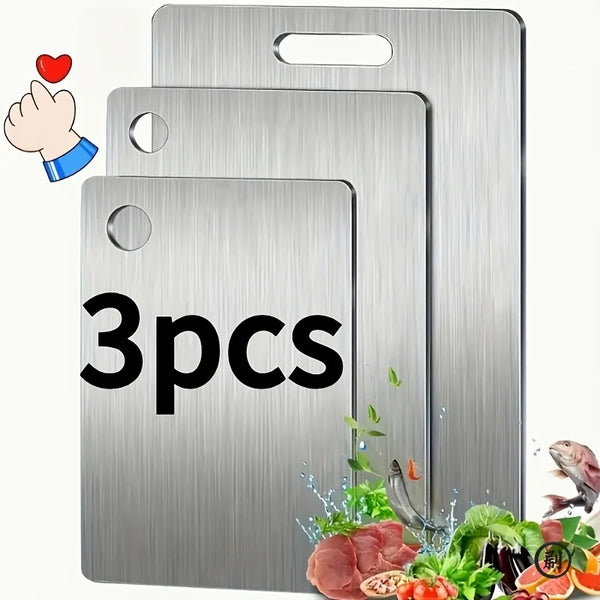 Stainless Steel Cutting Board Set (3-Piece)