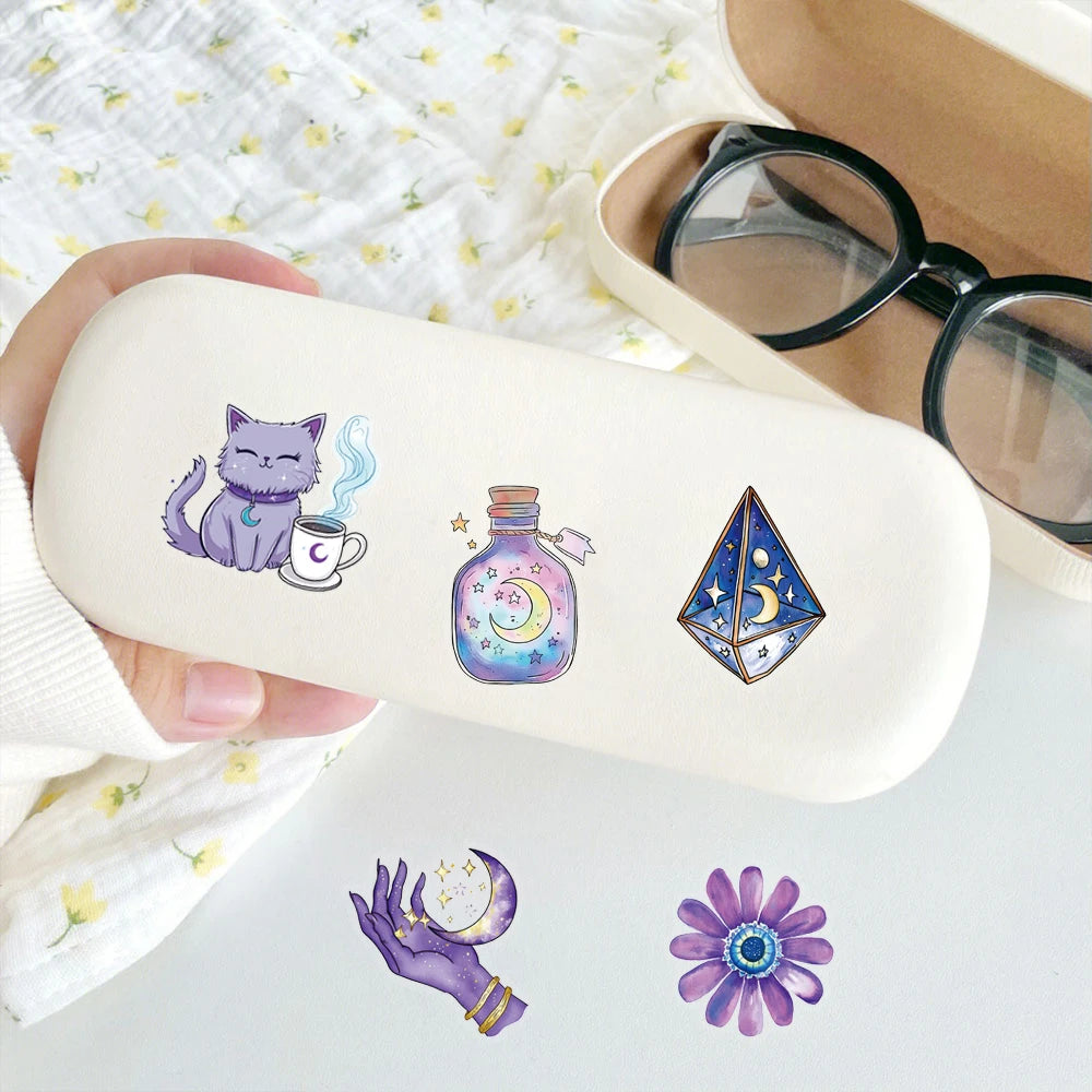 Purple Witch Magic Sticker Pack – 50 Waterproof Vinyl Decals